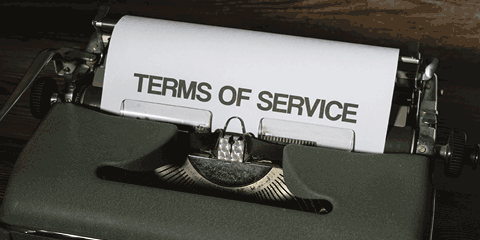 Image showing the typed words - Terms of service