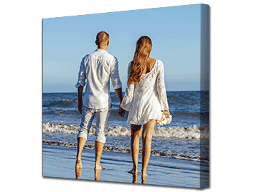 Romantic wedding photo on canvas