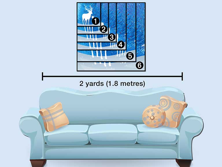 Diagram showing 6 square poster sizes