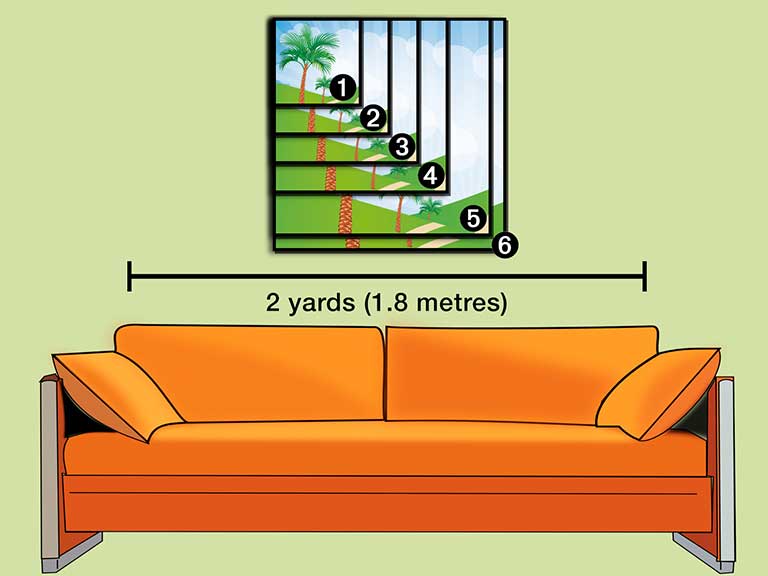 Picture showing 6 different square canvas sizes